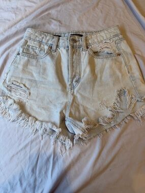 wild fable Light Blue Cropped Denim Jacket with Frayed Hem